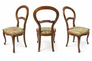 Silla vintage madera floral