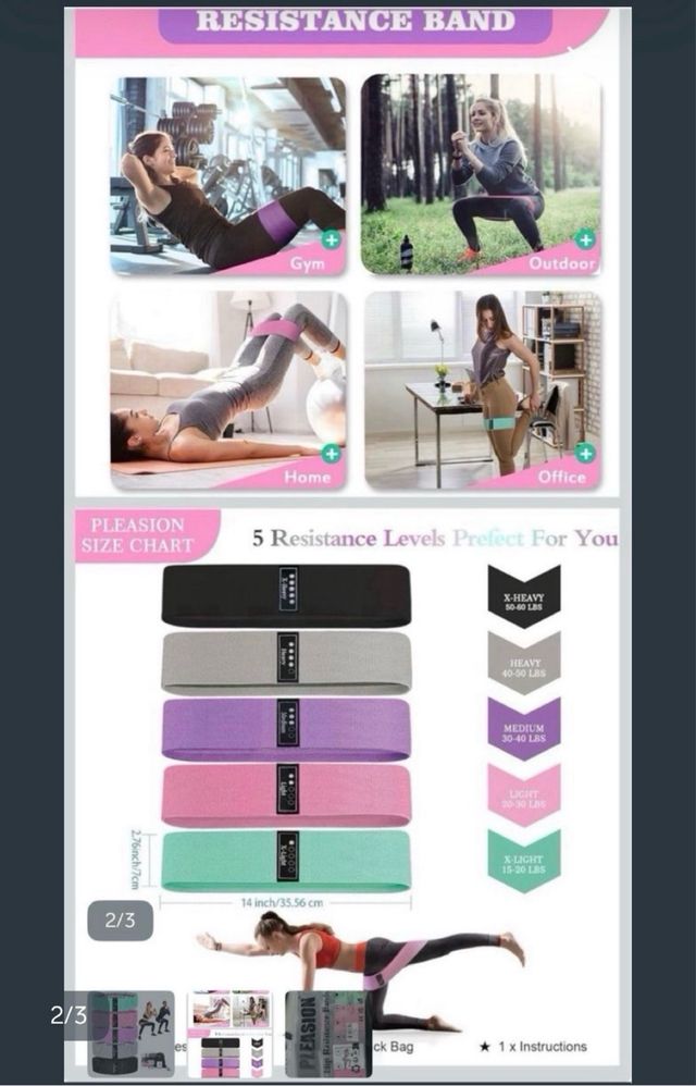 Set 5 Elastici Fitness Bande Resistenza