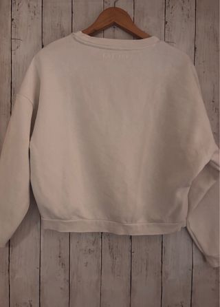 Sudadera Guess Blanca Logo Triángulo