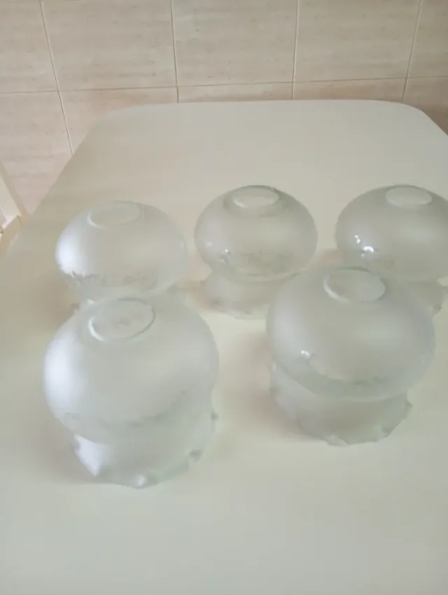 Tulipas de cristal para lámpara (5 unidades)