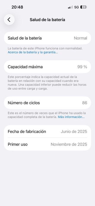 iPhone 15 con dos meses de uso