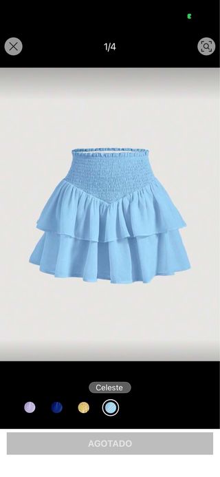 Falda celeste volantes