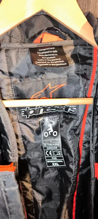 Chaqueta Moto Alpinestars Negra y Naranja