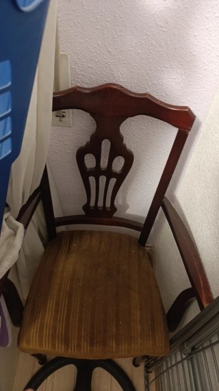 Sillas vintage floral madera y tela