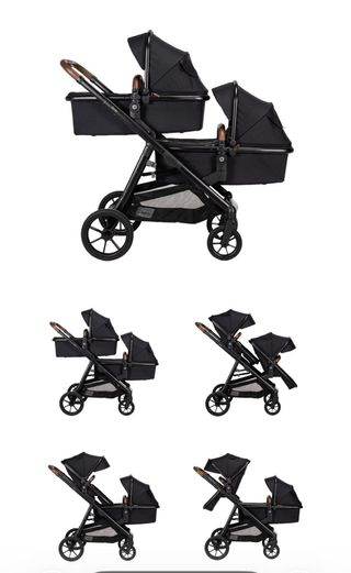 Carrito gemelar con todos los acessórios