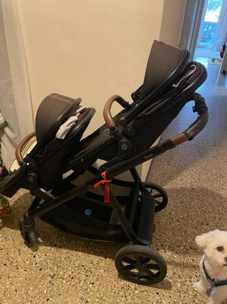 Carrito gemelar con todos los acessórios