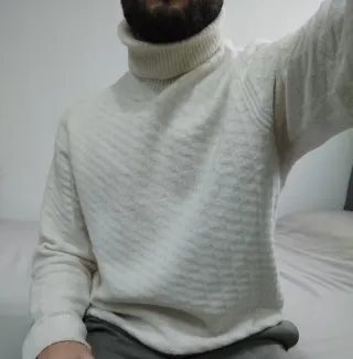Jersey H&M cuello alto blanco Talla M
