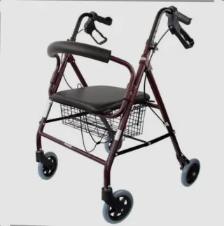 Andador con asiento y cesta