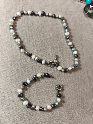Conjunto Collar y Pulsera Perlas Cultivadas