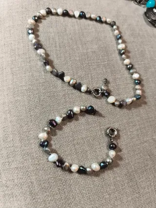 Conjunto Collar y Pulsera Perlas Cultivadas