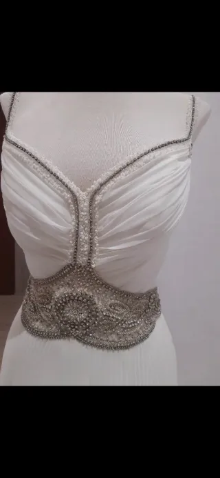 Vestido de Novia Blanco con Pedrería