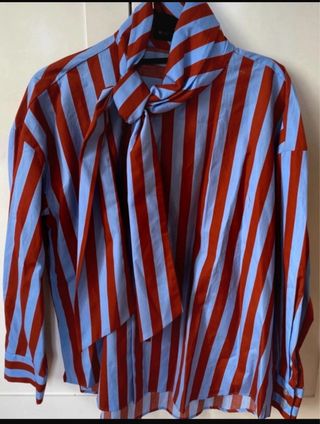 Blusa Zara Rayas Lazo Talla XL