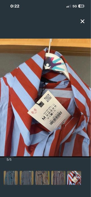 Camisa Zara Talla M Rayas Lazo