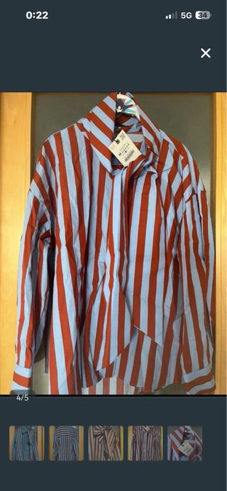 Camisa Zara Talla M Rayas Lazo