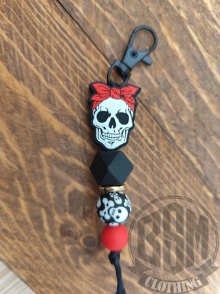 Portachiavi teschio bandana e perline