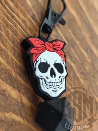 Portachiavi teschio bandana e perline