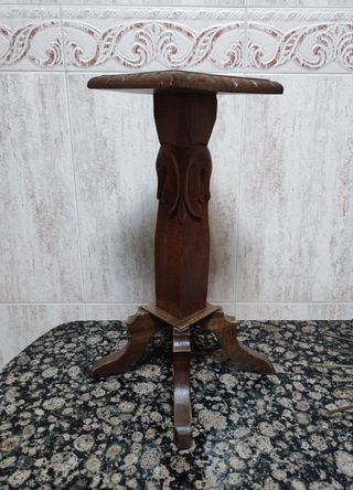 Soporte plantas madera tallado a mano muy antiguo