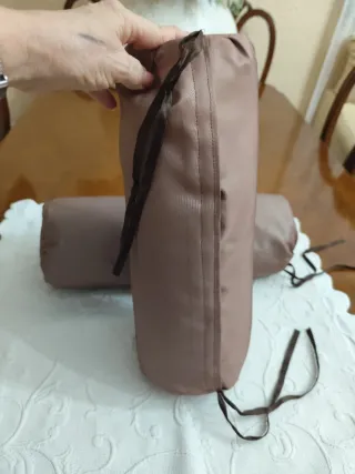 Cojines cilíndricos 26+11beige y marrón