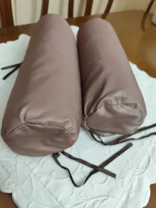 Cojines cilíndricos 26+11beige y marrón