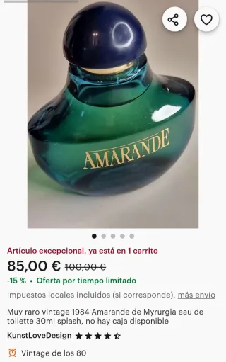 Colonia Amarande 100% Original