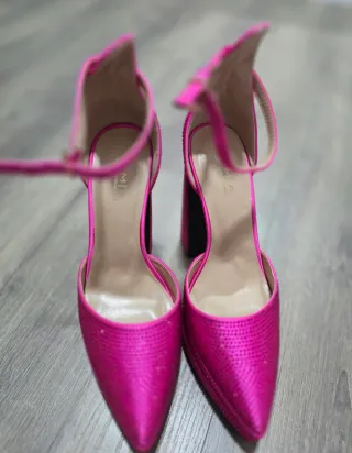 Zapatos Plataforma Fucsia con pedrería
