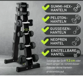 Supporto per 12 manubri nuovo.