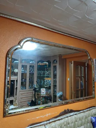 Espejo decorativo dorado y plateado