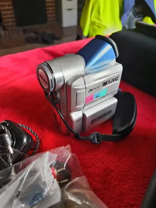 Videocámaras JVC Plata/Azul + Accesorios