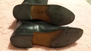 Botas altas Zara piel negra y marrón