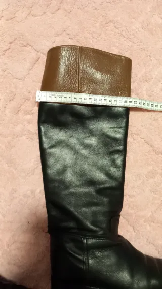 Botas altas Zara piel negra y marrón