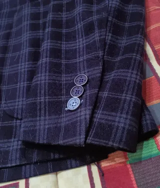 Americana blazer cuadros azul marino talla M