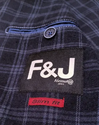 Americana blazer cuadros azul marino talla M