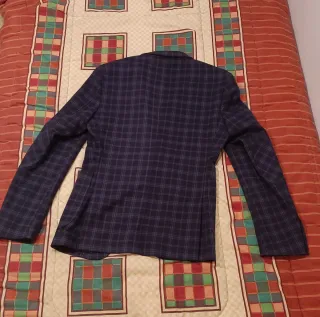 Americana blazer cuadros azul marino talla M
