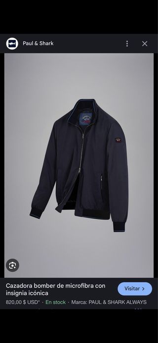 Cazadora Bomber Paul & Shark Azul Talla XL