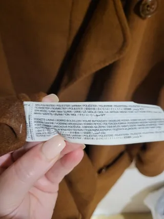 Abrigo Mango Marrón Doble Botonadura de Mango