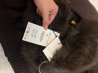 Chaqueta Zara Lana Cuello Pelo Marrón