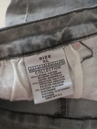 Short vaquero push-up gris XL