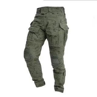 Pantalones tácticos camuflaje verde con rodilleras