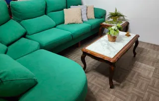 2 Mesas de Centro Mármol y Madera