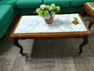 2 Mesas de Centro Mármol y Madera