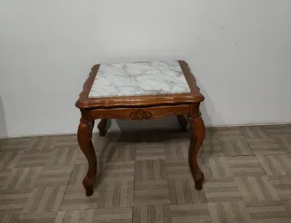 2 Mesas de Centro Mármol y Madera