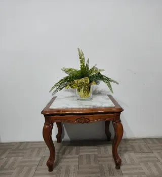 2 Mesas de Centro Mármol y Madera