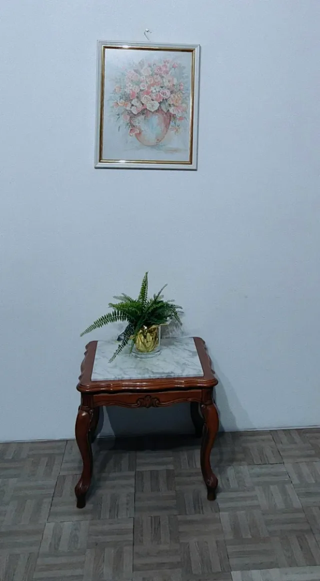 2 Mesas de Centro Mármol y Madera