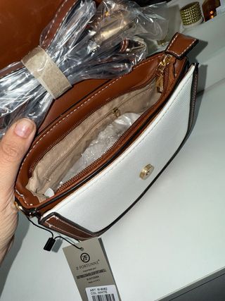 Bolso FORTUNE blanco y marrón