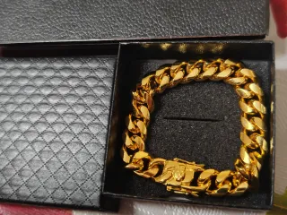 Pulsera Cubana Chapada Oro 18k