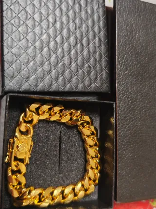 Pulsera Cubana Chapada Oro 18k