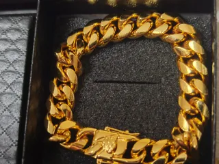 Pulsera Cubana Chapada Oro 18k