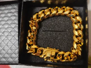 Pulsera Cubana Chapada Oro 18k