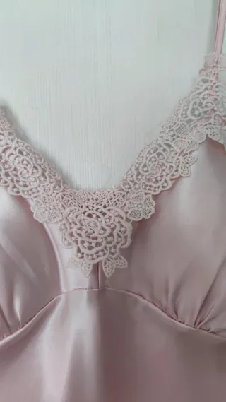 Camisón satén y encaje Talla S-M