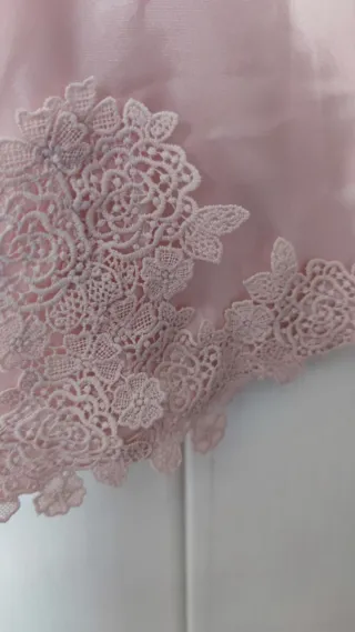 Camisón satén y encaje Talla S-M